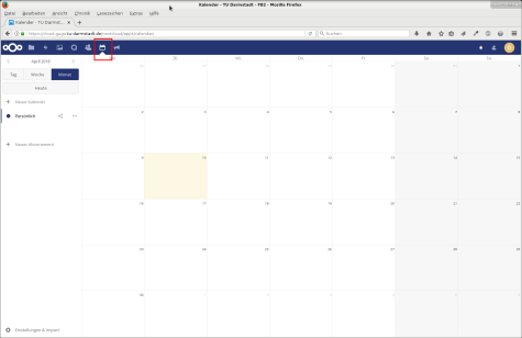 Ansicht der Nextcloud Kalender-App