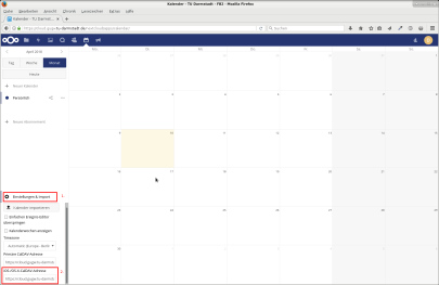 Nextcloud Kalender Link für iOS/OSx finden und kopieren