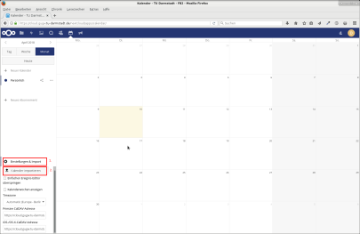 Nextcloud Kalender importieren