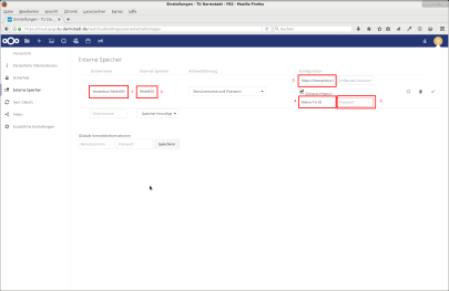 Nextcloud, Hessenbox als externer Speicher